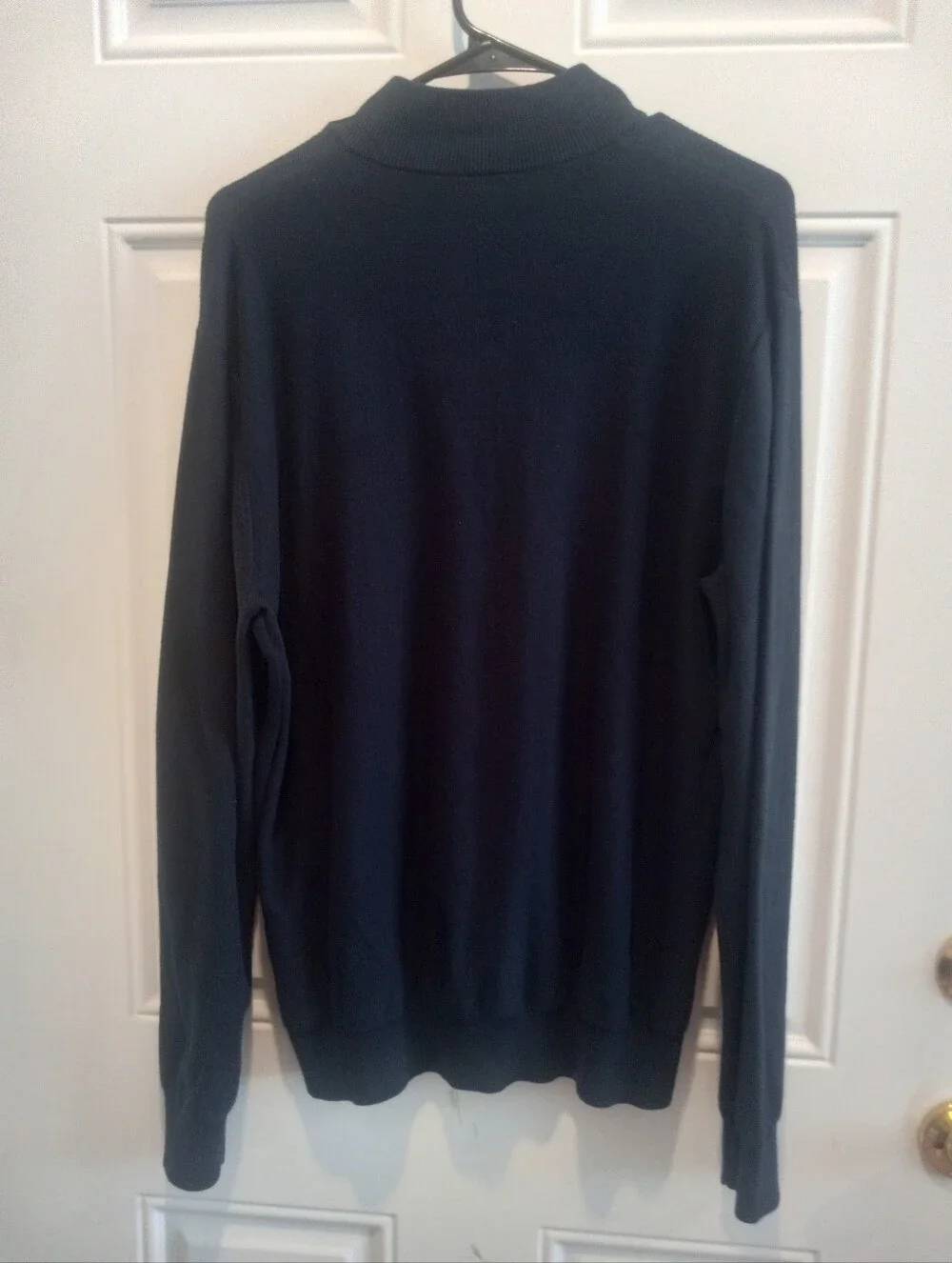 Armani Exchange Navy Zip-Up Sweater with Red Trim